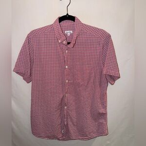 MENS SMALL STEVEN ALAN RED WHITE & BLUE SHORT SLEEVE BUTTON DOWN >$88 RETAIL